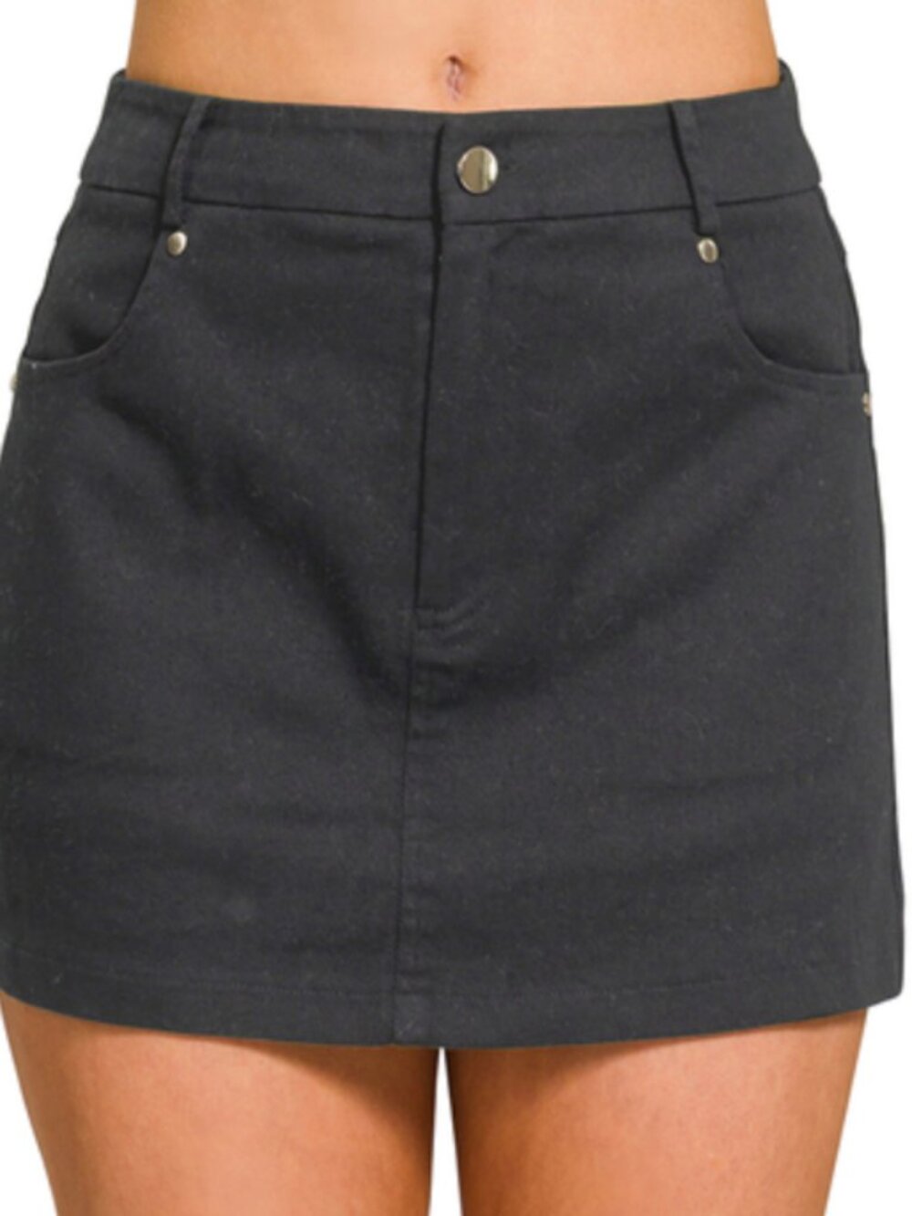 ZENANA Cotton twill lined mini skirts
